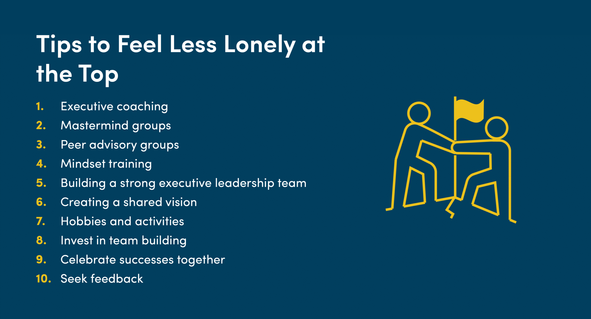 Tips to feel less lonely at the top