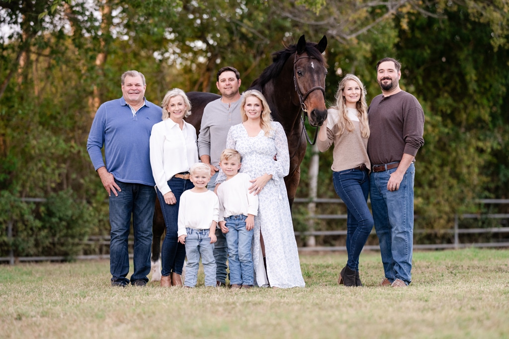 Robin with her family and horse 
